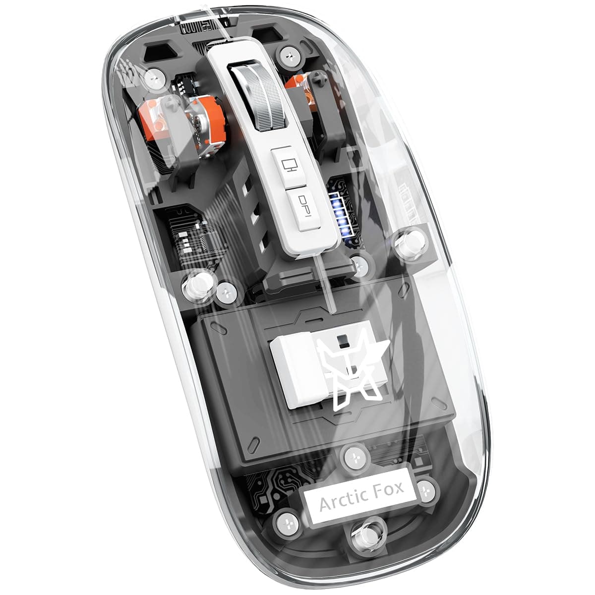 Arctic Fox Pureview Transparent Wireless Mouse (Triple Mode, Silent Click)