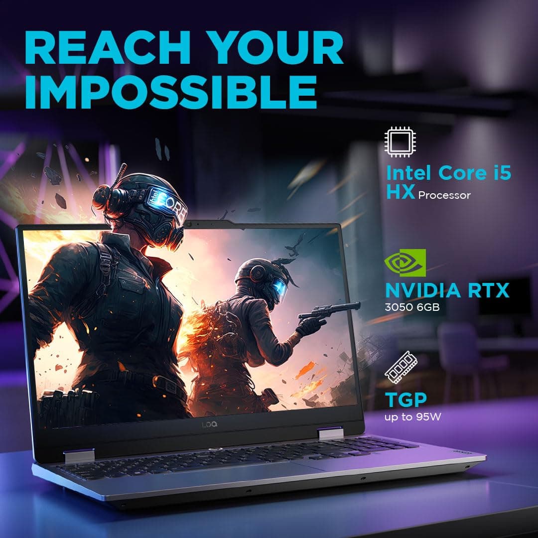 Lenovo LOQ i5-13450HX RTX 3050 6GB with 144Hz Display 15IRX9 83DV018MIN Gaming Laptop